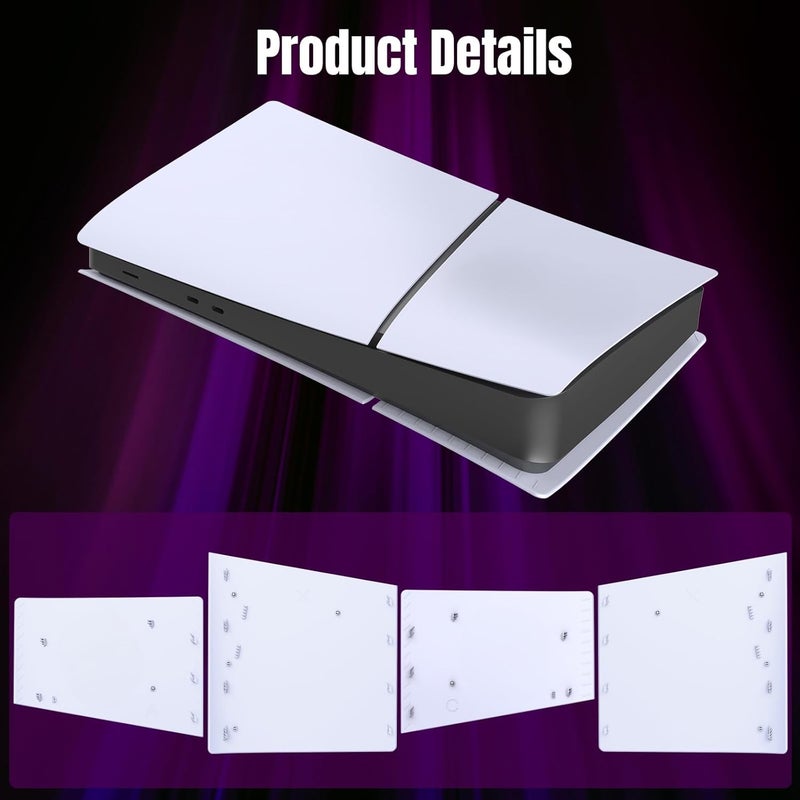 IMOFEE Digital Edition Cover Plates for New PS5 Slim Console, Shell Panels Compatible with New PlayStation 5 Slim Accessories Protective Replacement Faceplate (White) - Image 4